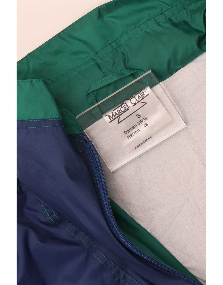 Marcel Clair Mens Loose Fit Hooded Rain Jacket EU 46 Small Blue Colourblock