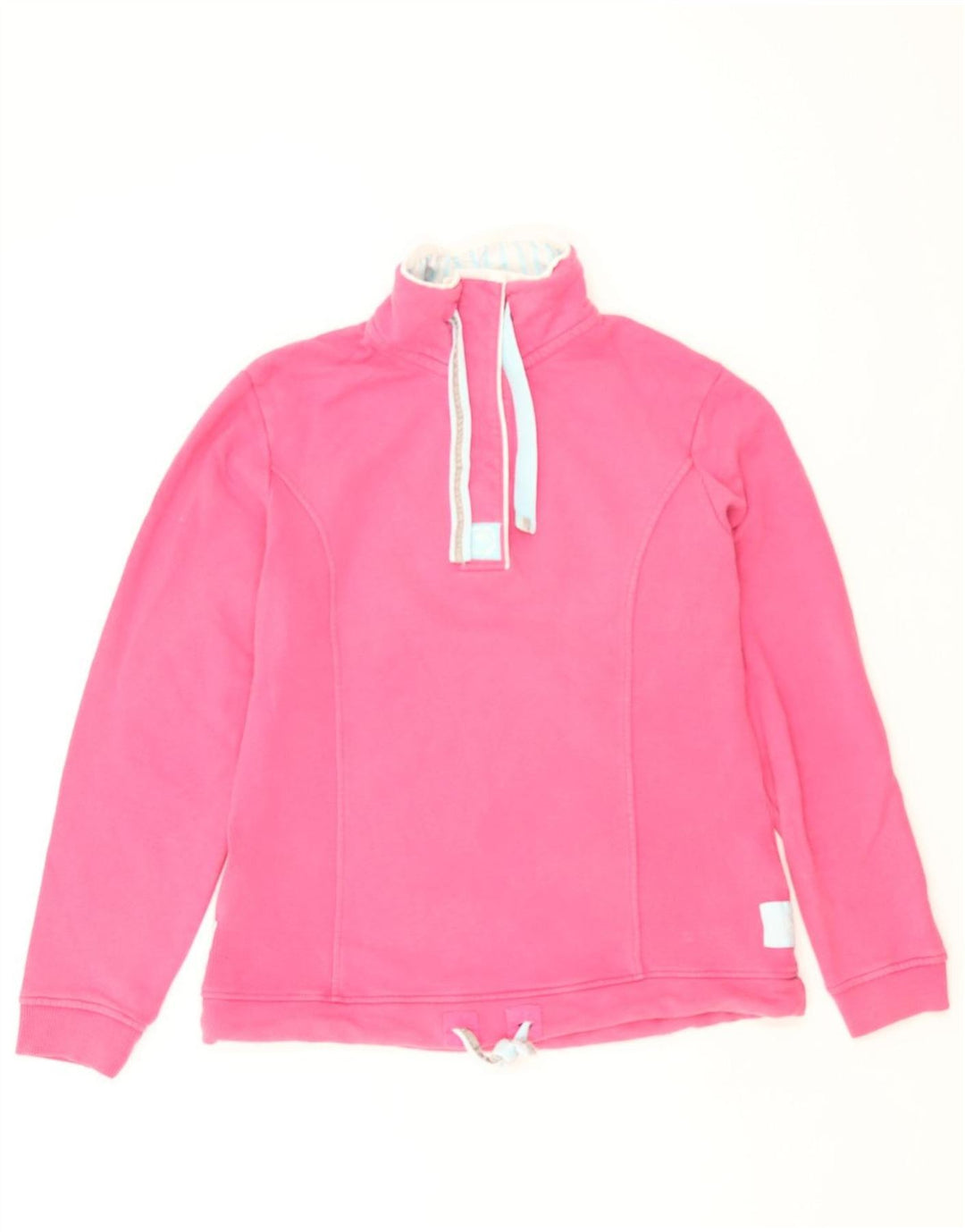 JOULES Womens Classic Fit Button Neck Sweatshirt Jumper UK 12 Medium Pink Vintage Joules and Second-Hand Joules from Messina Hembry 