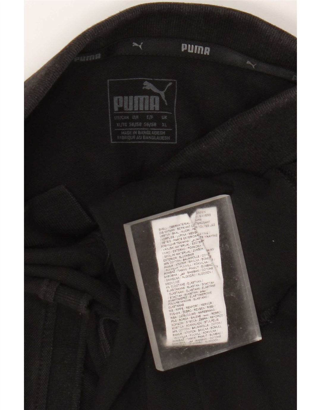 Puma Mens Polo Shirt XL Black Cotton