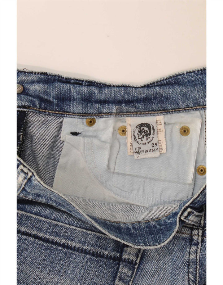 Diesel Dame Distressed Bootcut Jeans W29 L29 Blå Bomuld