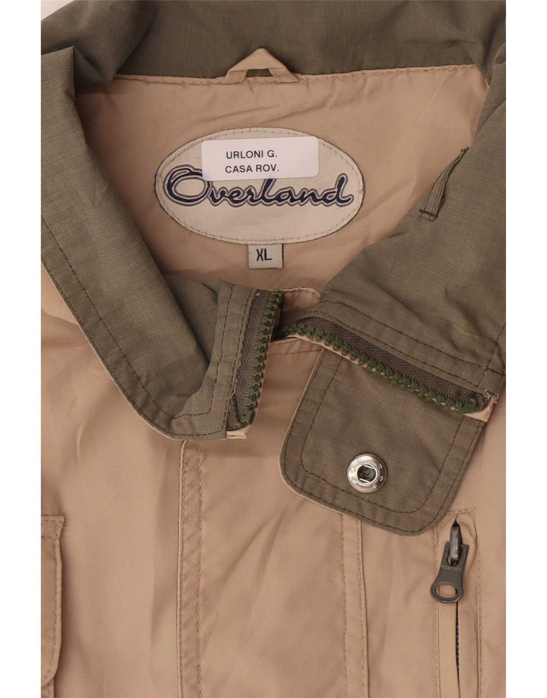 Overland Herre Utility Jacket UK 42 XL Beige Bomuld