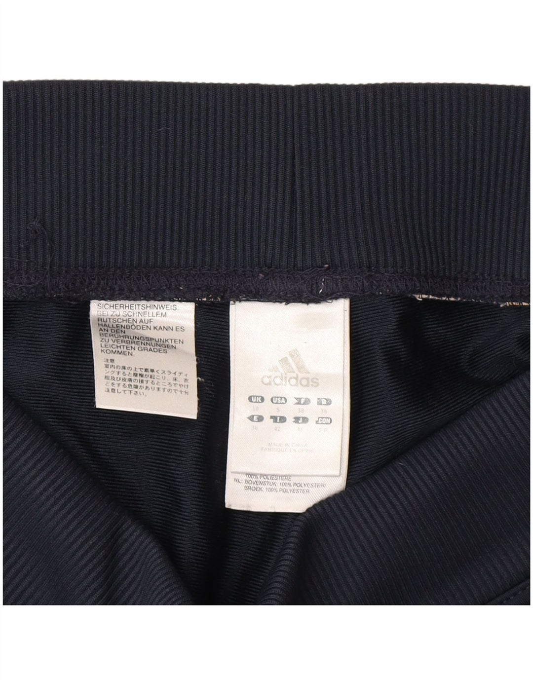 Pantaloni da tuta da donna Adidas UK 10 Small Blu Navy Poliestere