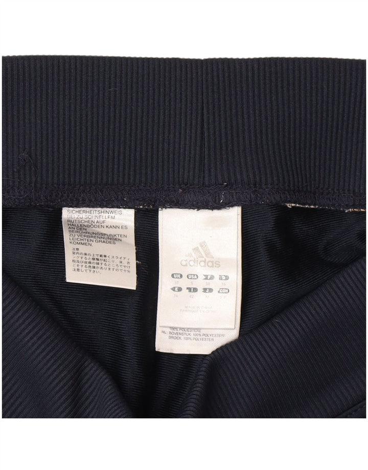 Pantaloni da tuta da donna Adidas UK 10 Small Blu Navy Poliestere