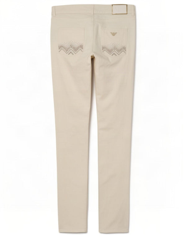 Damskie jeansy Skinny Armani W29 L34 Biała bawełna