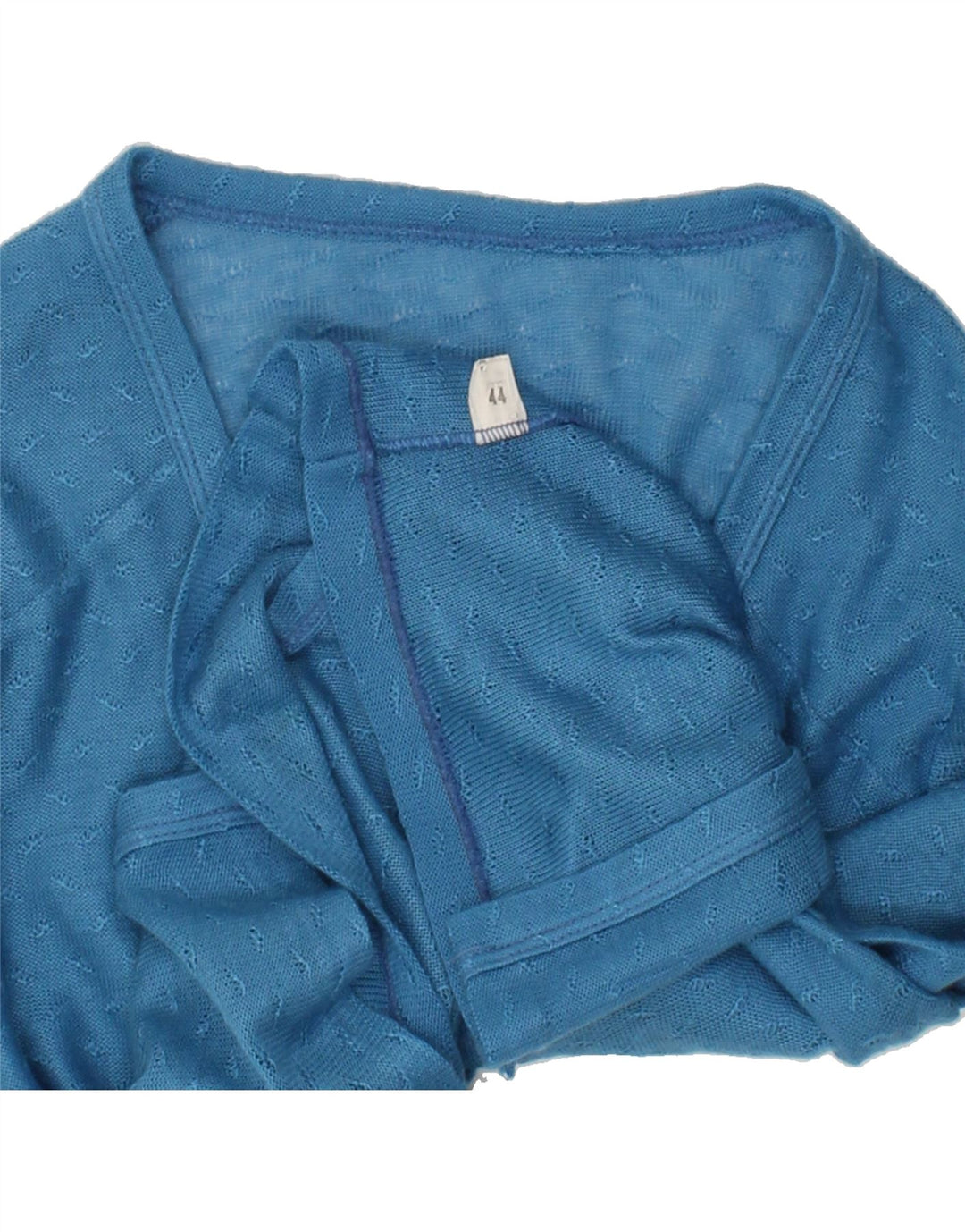 VINTAGE Womens 1/2 Sleeve Cardigan Sweater IT 44 Medium Blue Acrylic Vintage Vintage and Second-Hand Vintage from Messina Hembry 