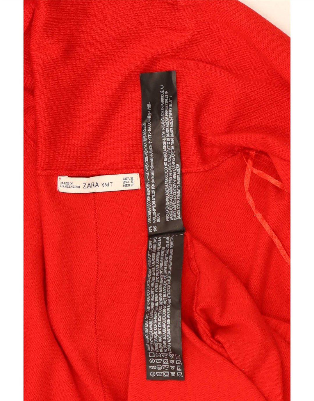 Zara Womens Open Cardigan Sweater UK 10 Petite Viscose Rouge