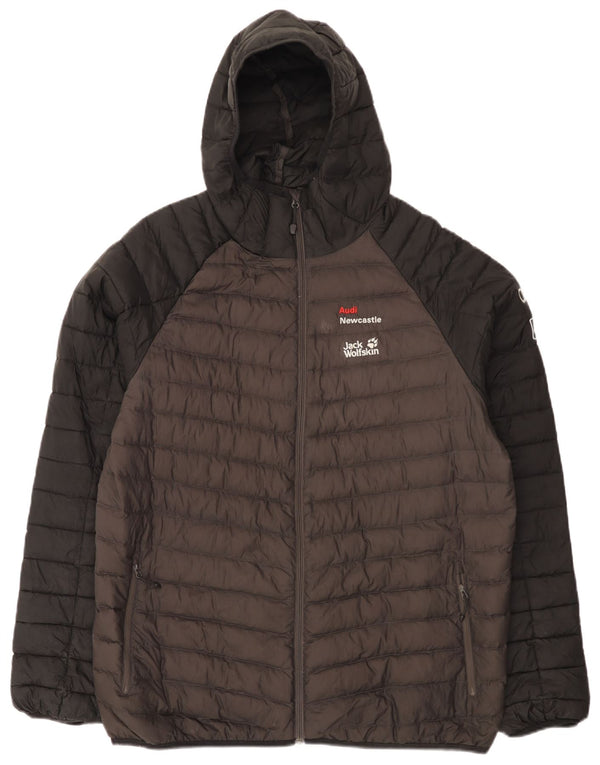 Jack Wolfskin Mens Hooded Padded Jacket UK 44/46 XL Black Colourblock