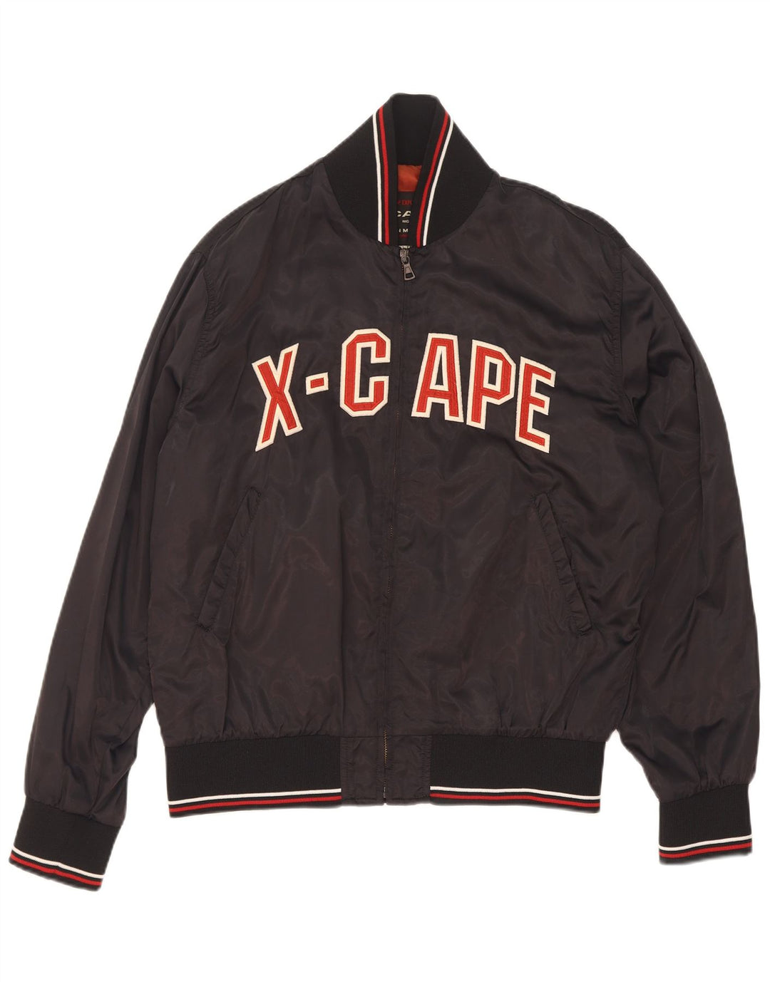 Giubbotto bomber grafico da uomo X-Cape UK 40 Large Nero Poliammide a blocchi di colore
