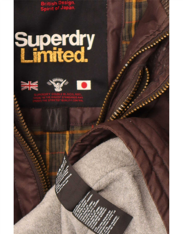 Superdry Mens Hooded Regular Fit Parka Jacket 2XL Brown Cotton