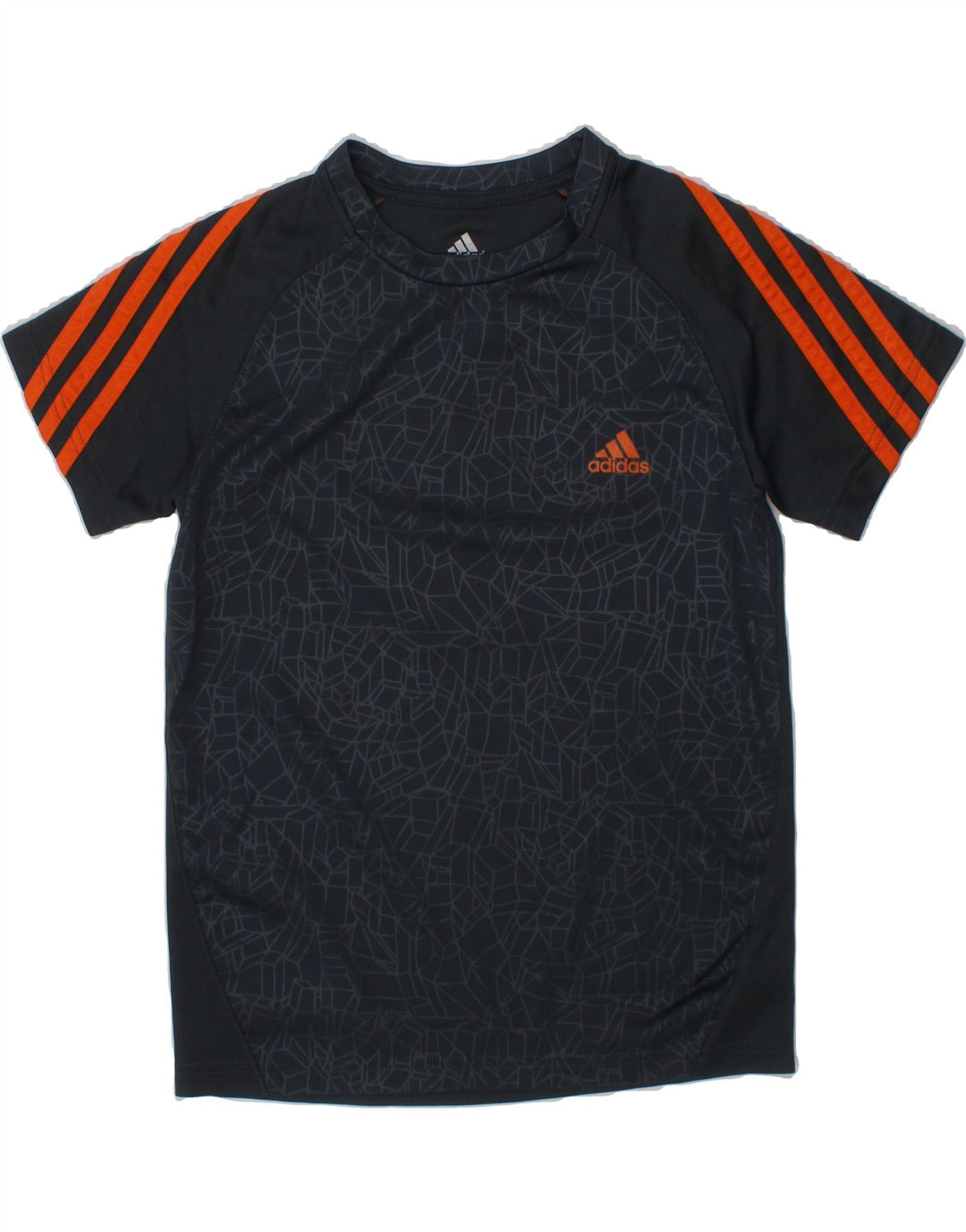 ADIDAS Boys Climalite T-Shirt Top 7-8 Years Small Grey Geometric Polyester Vintage Adidas and Second-Hand Adidas from Messina Hembry 