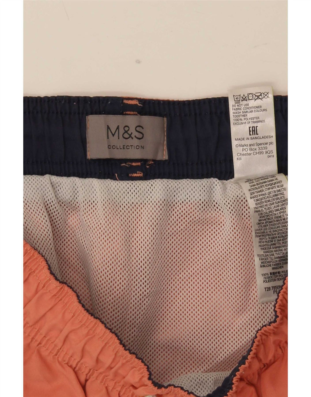 Pantaloncini da bagno da uomo Marks & Spencer poliestere arancione medio