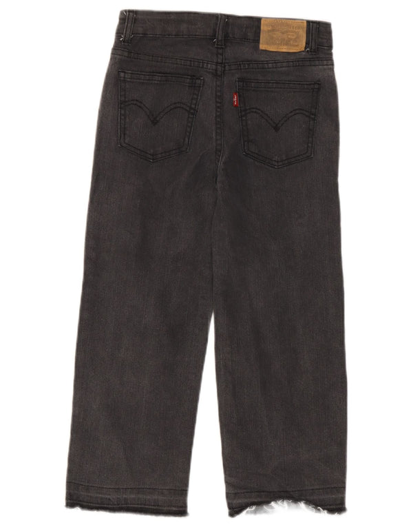 Укороченные широкие джинсы Levi's для девочек 7–8 лет W22 L18, серый хлопок