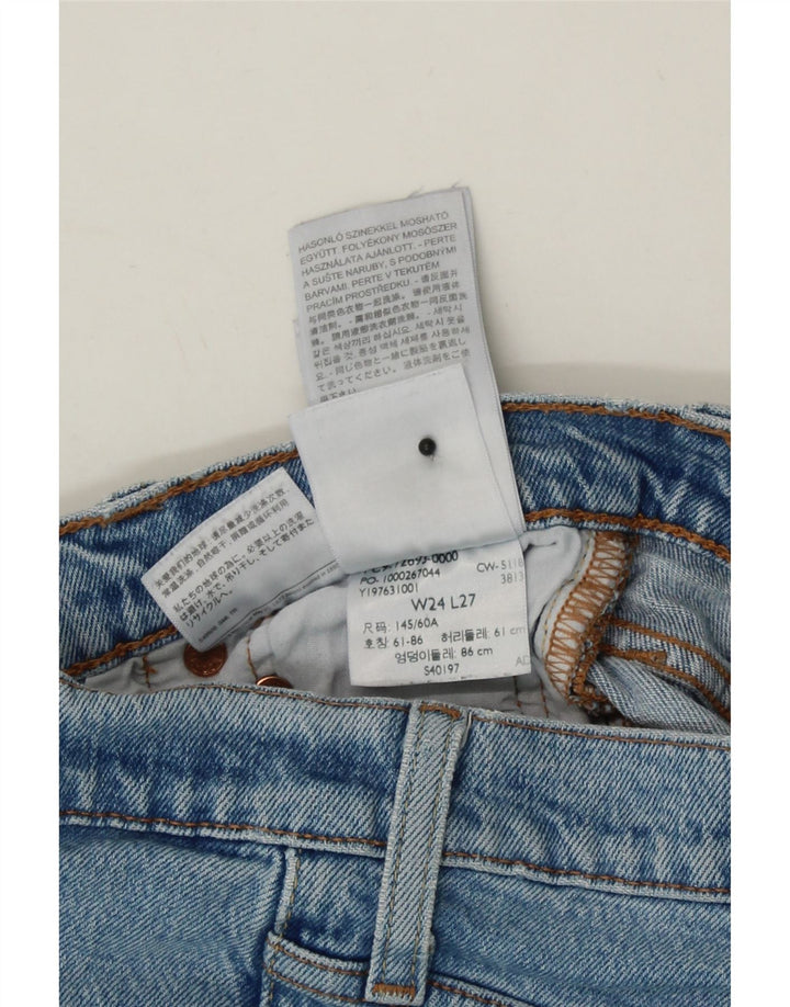 LEVI'S Womens Ribcage Distressed Straight Jeans W24 L27 Blue Cotton Vintage Levi's and Second-Hand Levi's from Messina Hembry 