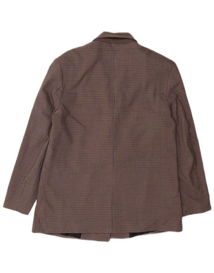 Jaqueta blazer oversized feminina Zara Reino Unido 10 pequeno houndstooth multicolorido