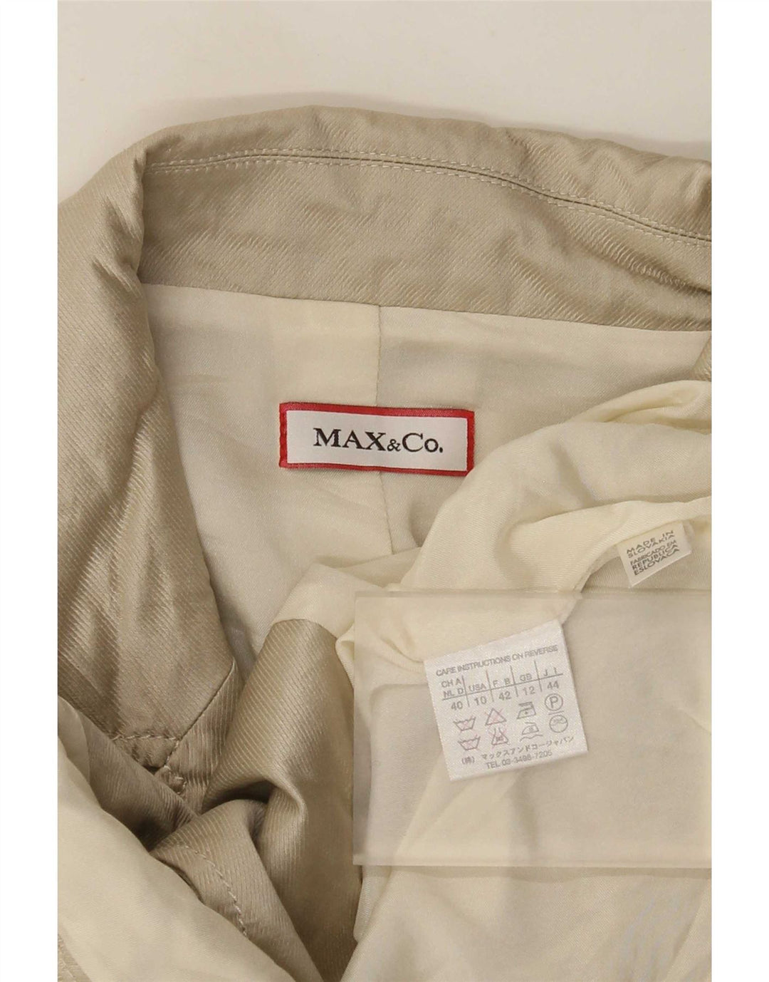 Jaqueta Blazer Feminina Max & Co. 2 Botões UK 12 Médio Bege