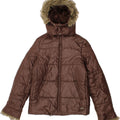LOTTO Womens Hooded Padded Jacket UK 14 Large Brown Polyester Vintage Lotto and Second-Hand Lotto from Messina Hembry 