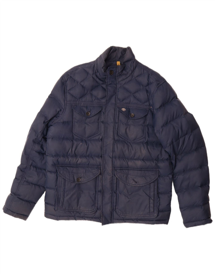 Jaqueta acolchoada masculina Timberland UK 40 grande nylon azul marinho