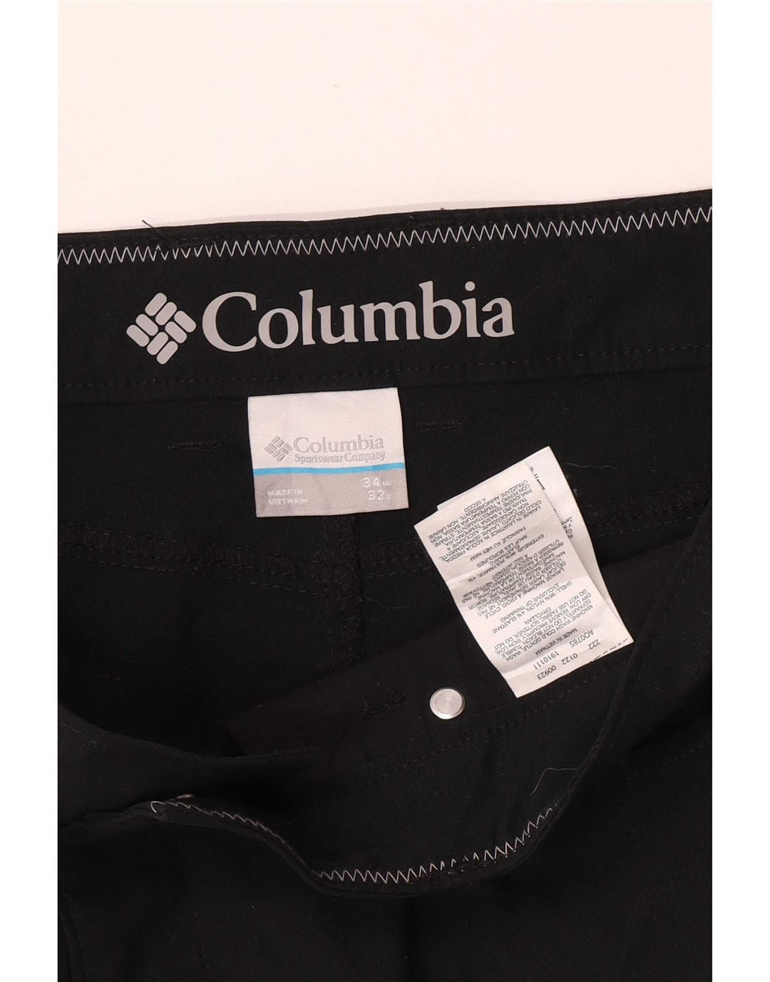 Columbia Mens Regular Casual Trousers W34 L32 Black Nylon