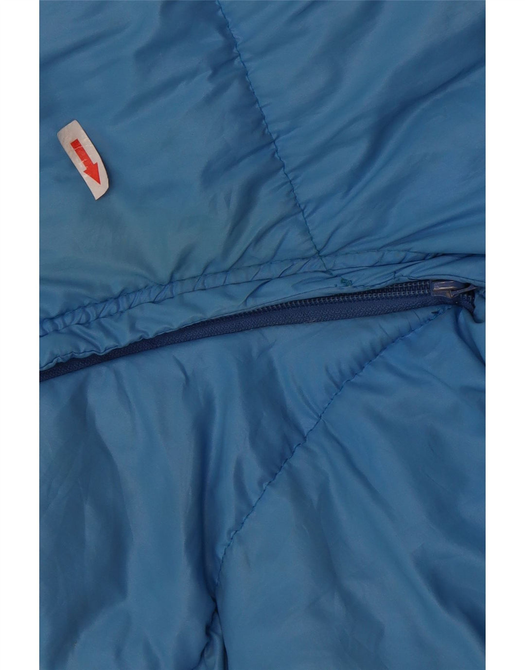 Vintage Mens Hooded Padded Jacket IT 52 XL Blue Colourblock Polyamide