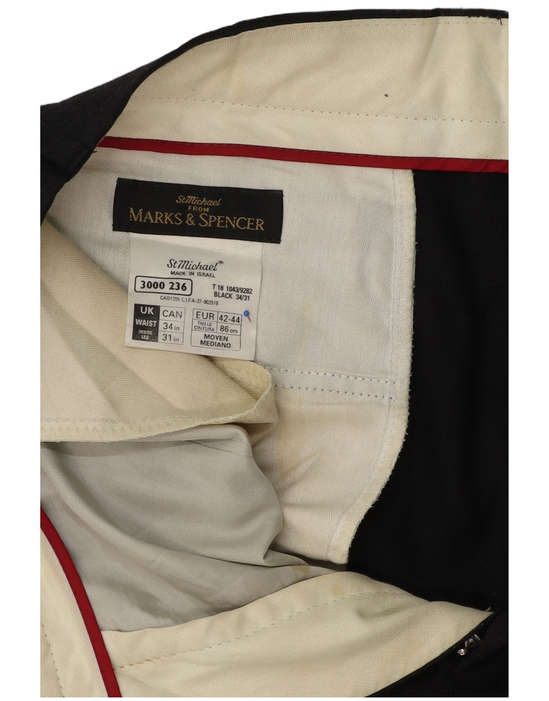 Marks & Spencer Mens Pegged Suit Trousers W34 L30 Grey Wool