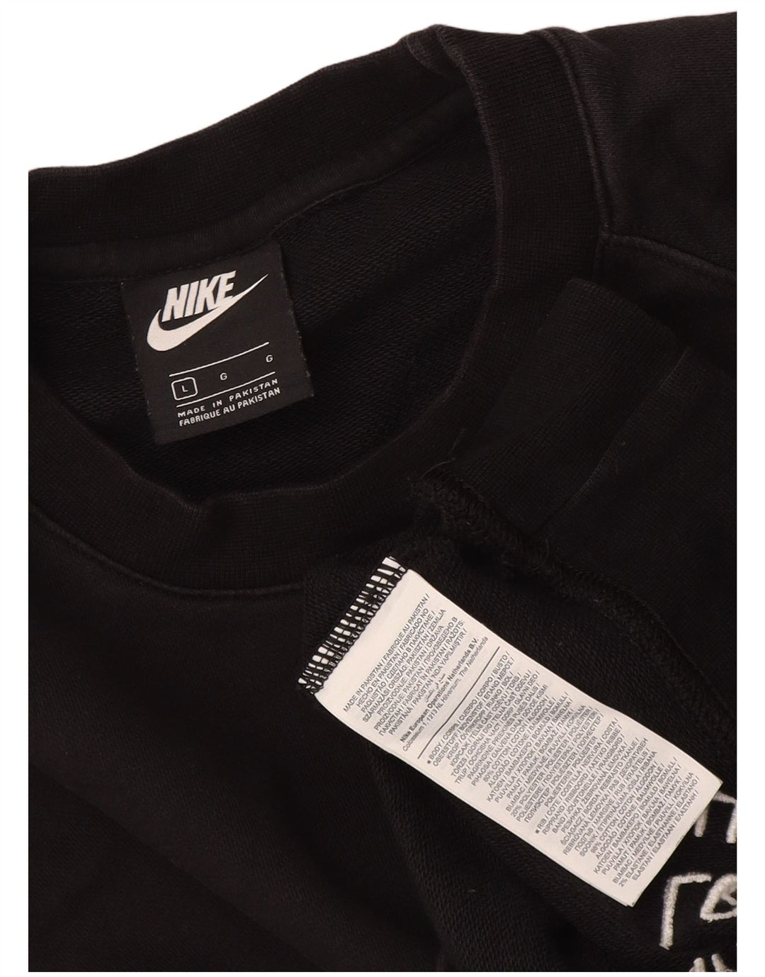 Nike Mens Graphic Sweatshirt Jumper Large Black Cotton