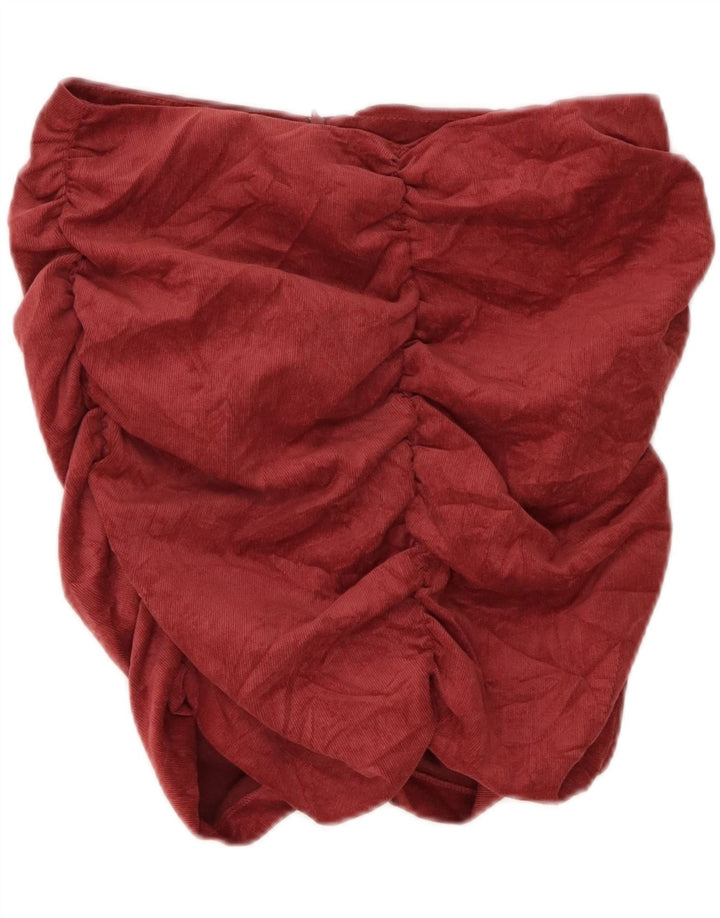 ZARA Womens Mini Corduroy Skirt Large W30 Burgundy Polyester Vintage Zara and Second-Hand Zara from Messina Hembry 