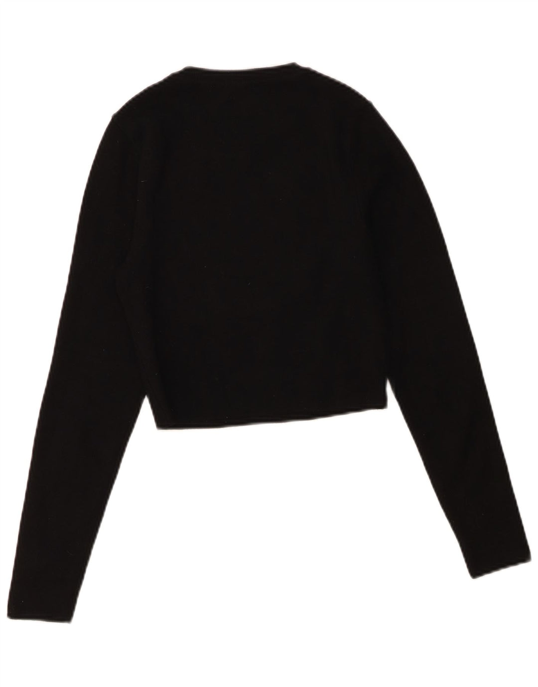 Zara Womens Crop Top UK 14 Large Black Viscose