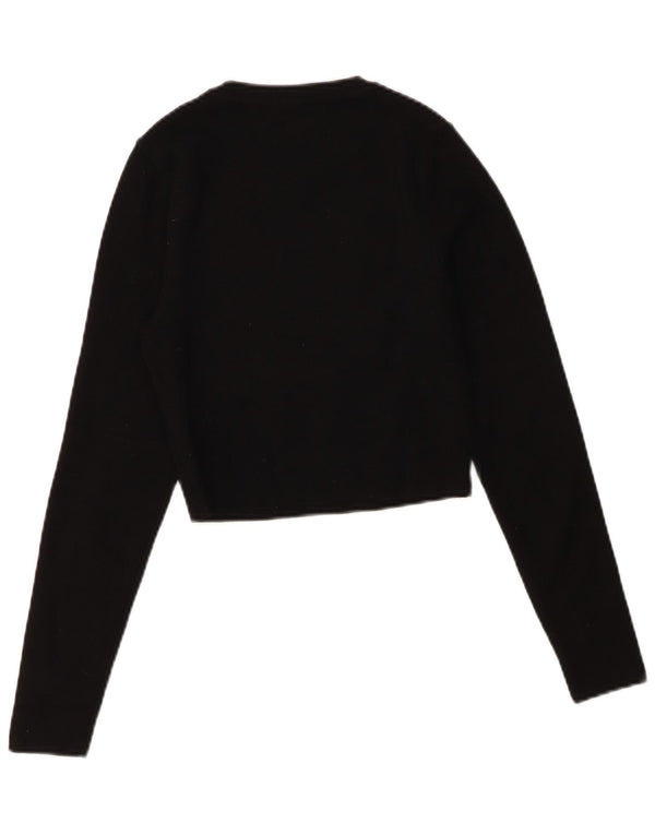 Zara Damen Crop Top UK 14 Große schwarze Viskose