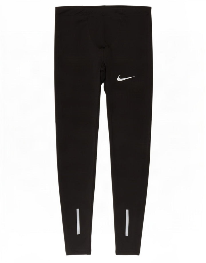 Nike Damen Dri Fit Leggings UK 12 Medium Schwarz Polyester
