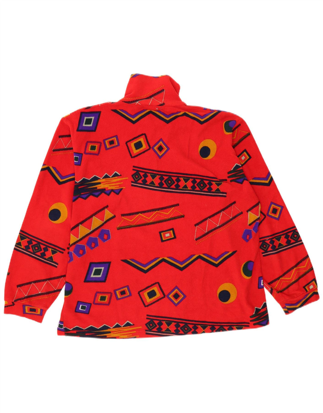 Bailo Mens Zip Neck Fleece Jumper XL Red Geometric
