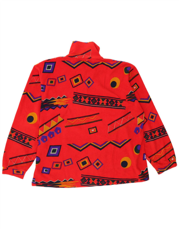 Bailo Mens Zip Neck Fleece Jumper XL Red Geometric