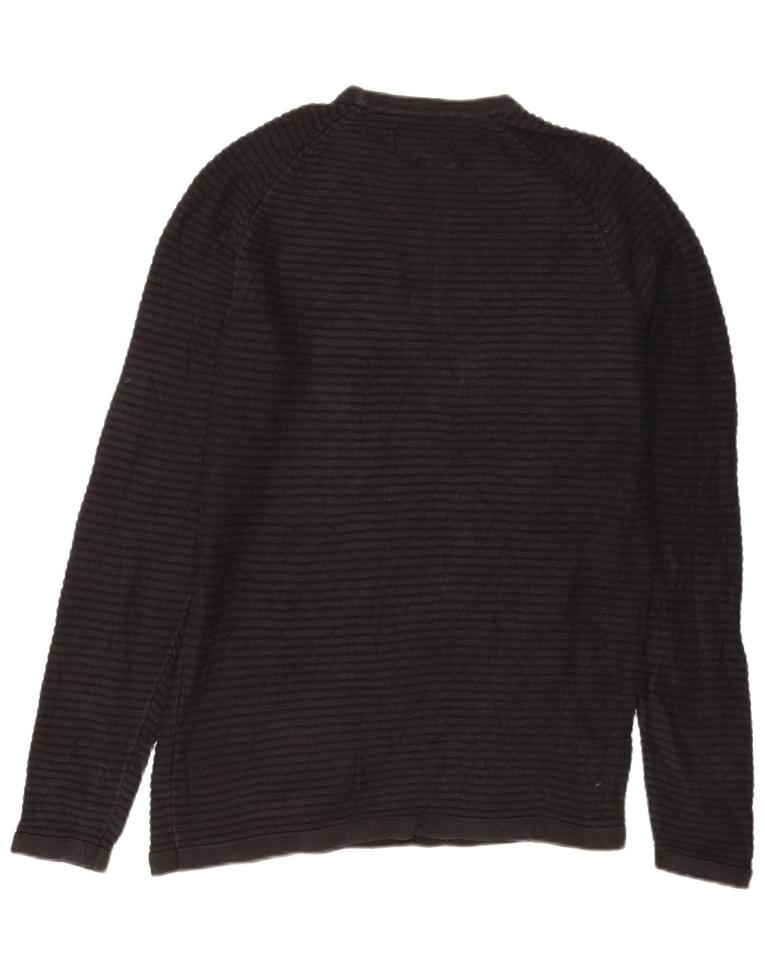 Jack & Jones Mens Crew Neck Jumper Sweater Medium Black Cotton
