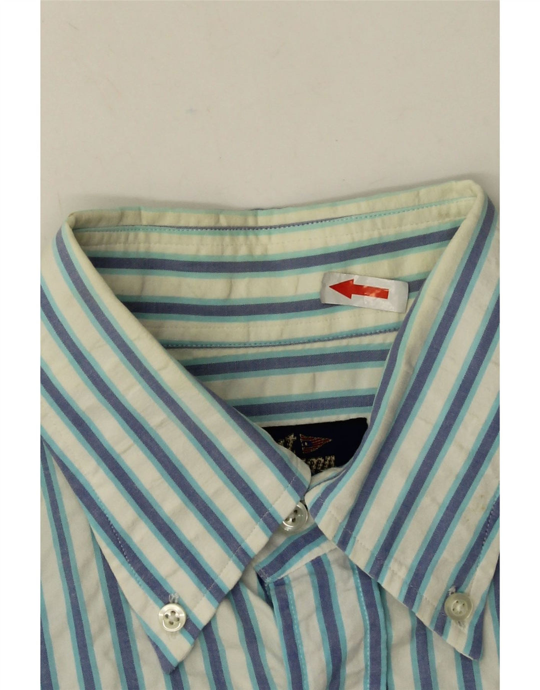 Best Company Mens Shirt Large Blue Striped Cotton