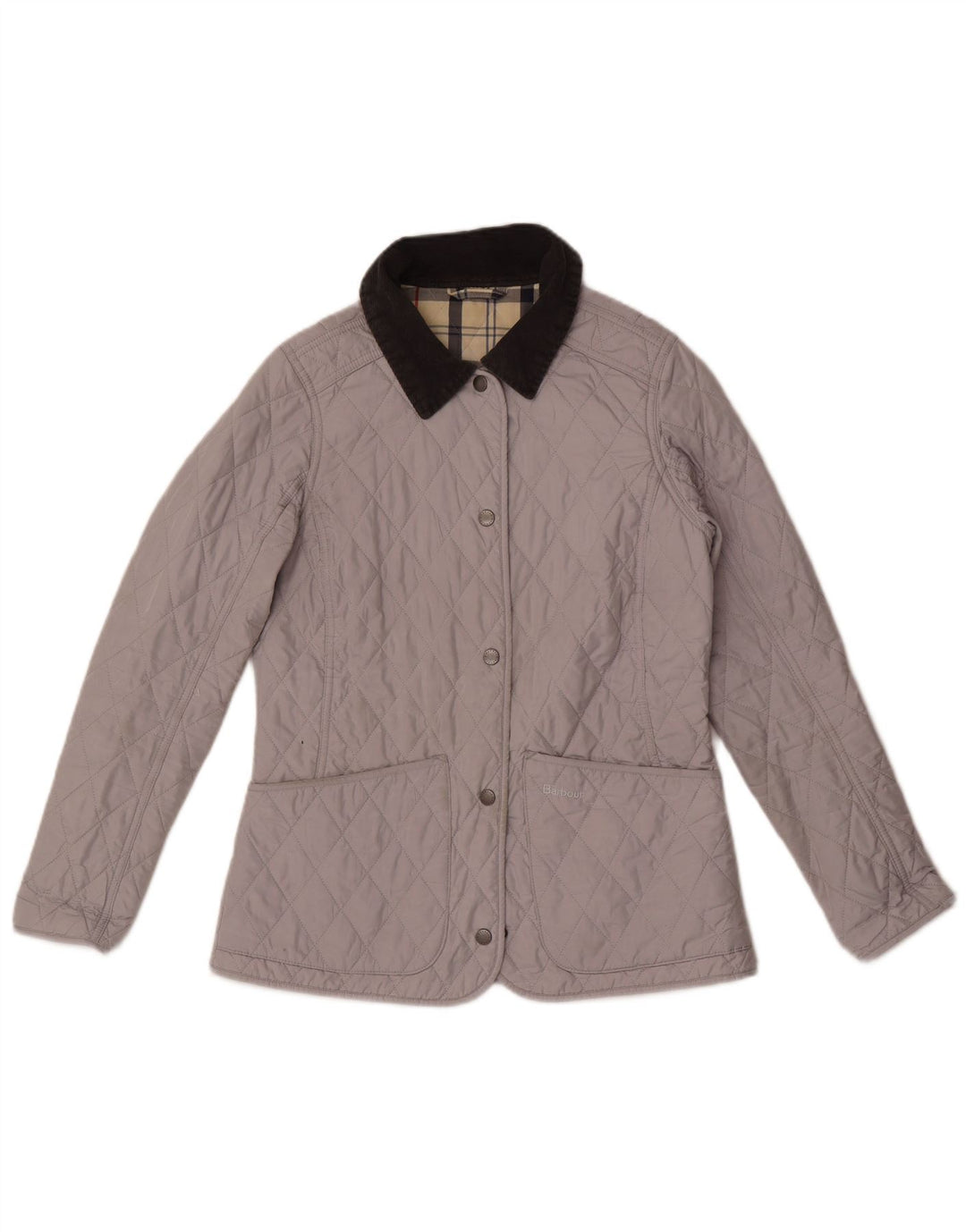 Barbour Womens Quilted Jacket UK 8 Small Grey Colourblock Polyester