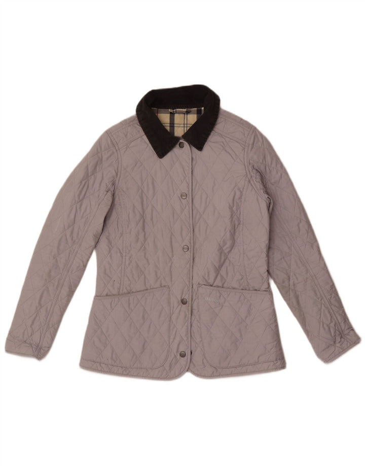 Barbour Womens Quilted Jacket UK 8 Small Grey Colourblock Polyester