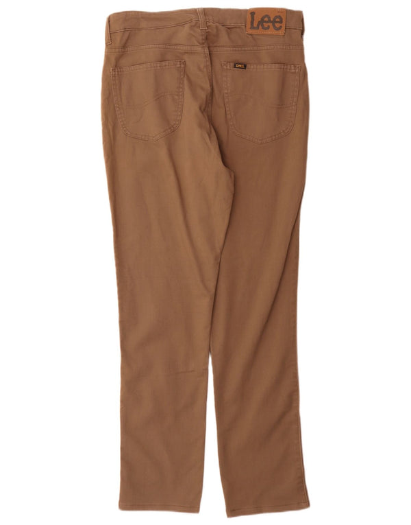Lee Womens Dallas Slim Casual Trousers W34 L30 Brown Cotton