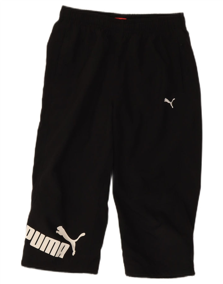 Puma Boys Graphic Capri Tracksuit Trousers 11-12 Years Black