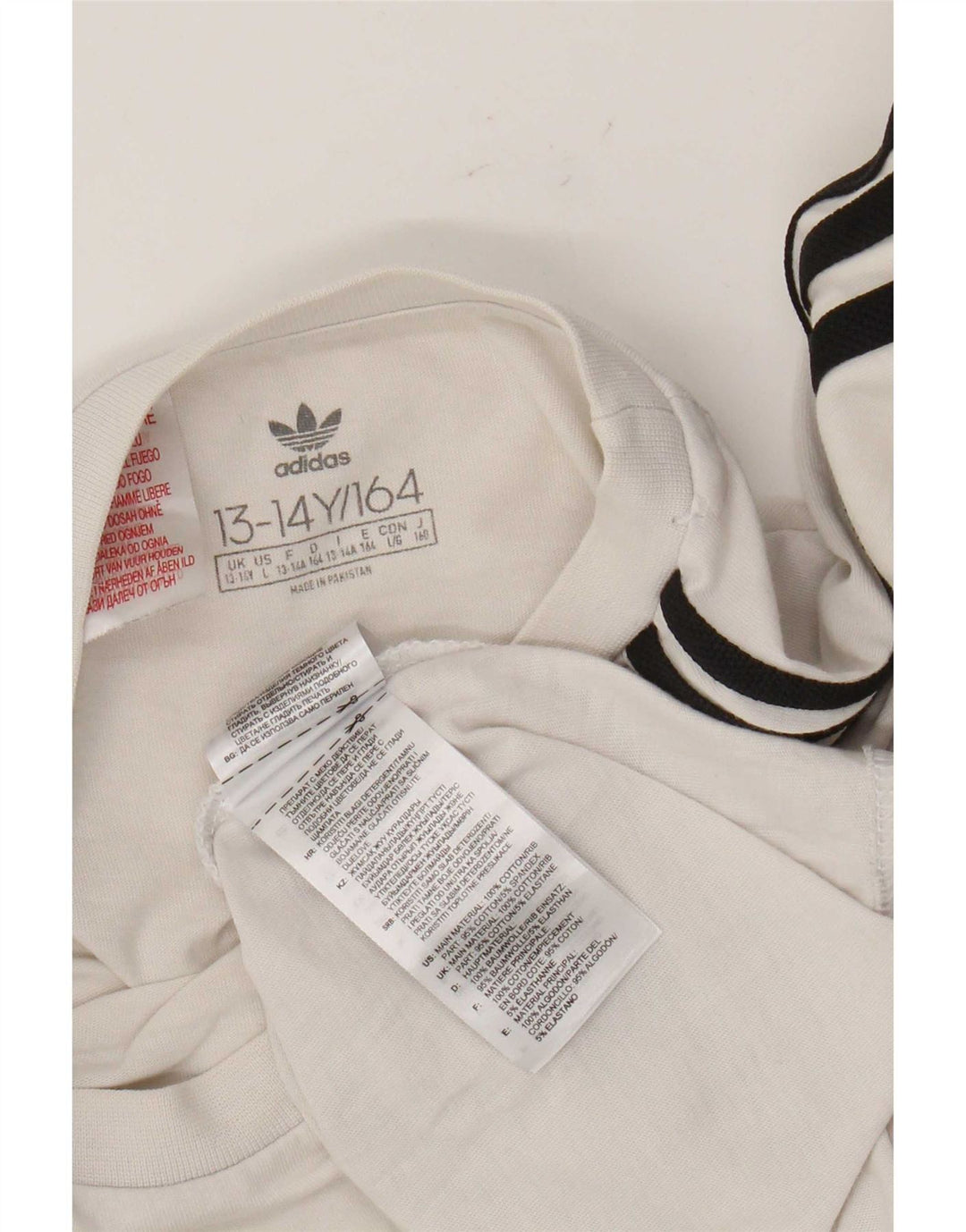 Maglia Adidas Ragazzo Manica Lunga 13-14 Anni Cotone Bianco
