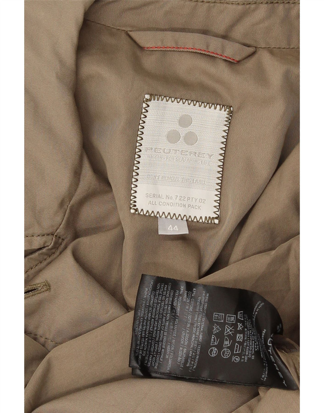 PEUTEREY Womens Trench Coat IT 44 Medium Beige Cotton