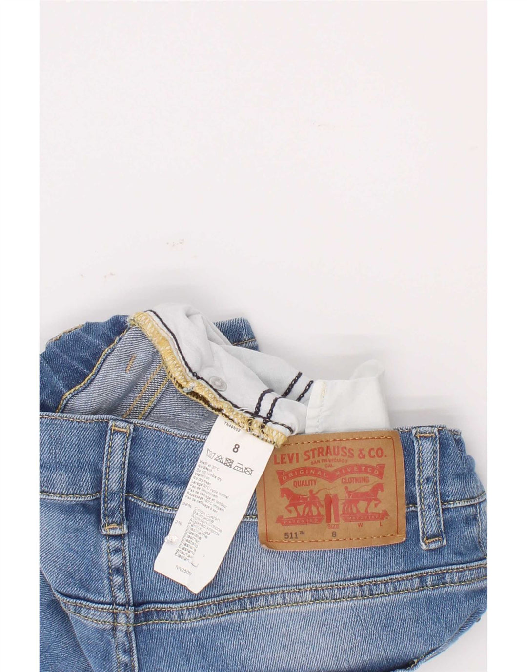 Levi's Short en jean slim 511 pour garçon 7-8 ans W22 Bleu coton