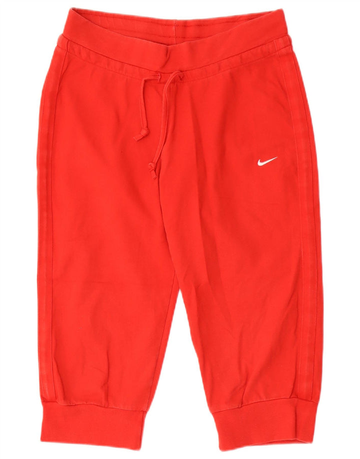 Nike Womens Bermuda Sport Shorts UK 12 Medium Red Cotton