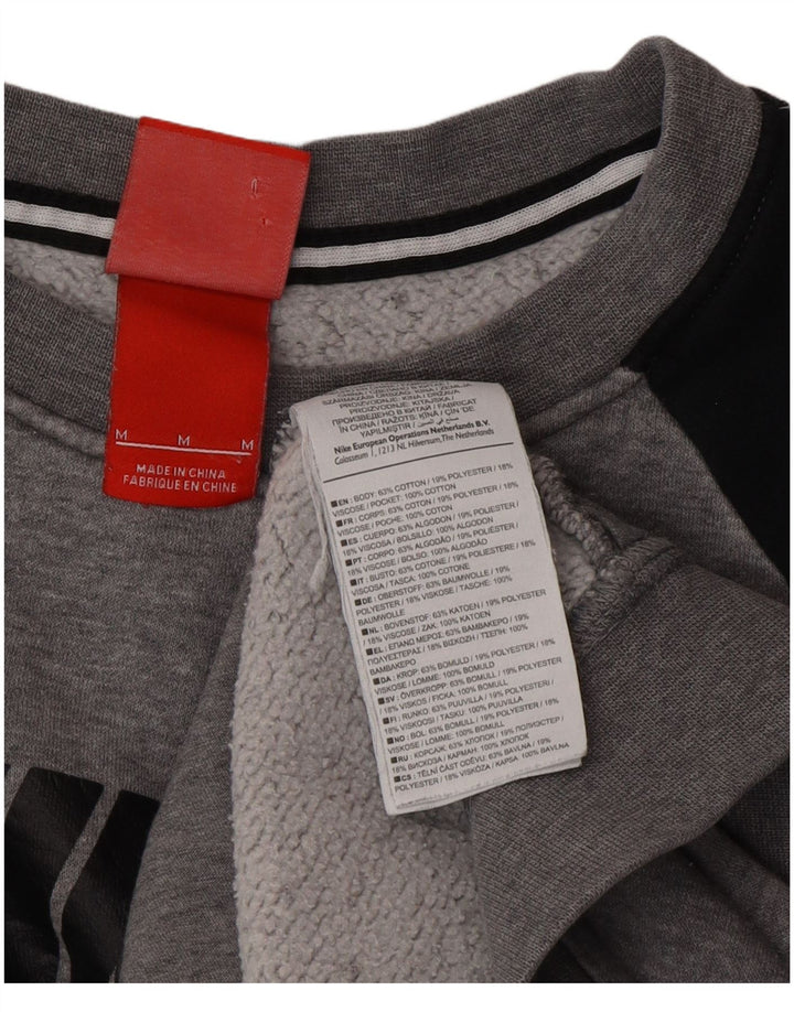 Nike Womens Air Graphic Sweatshirt Jumper UK 14 Medium Grey Colourblock