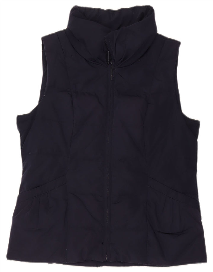 Monsoon Womens Padded Gilet UK 14 Medium Navy Blue Polyester