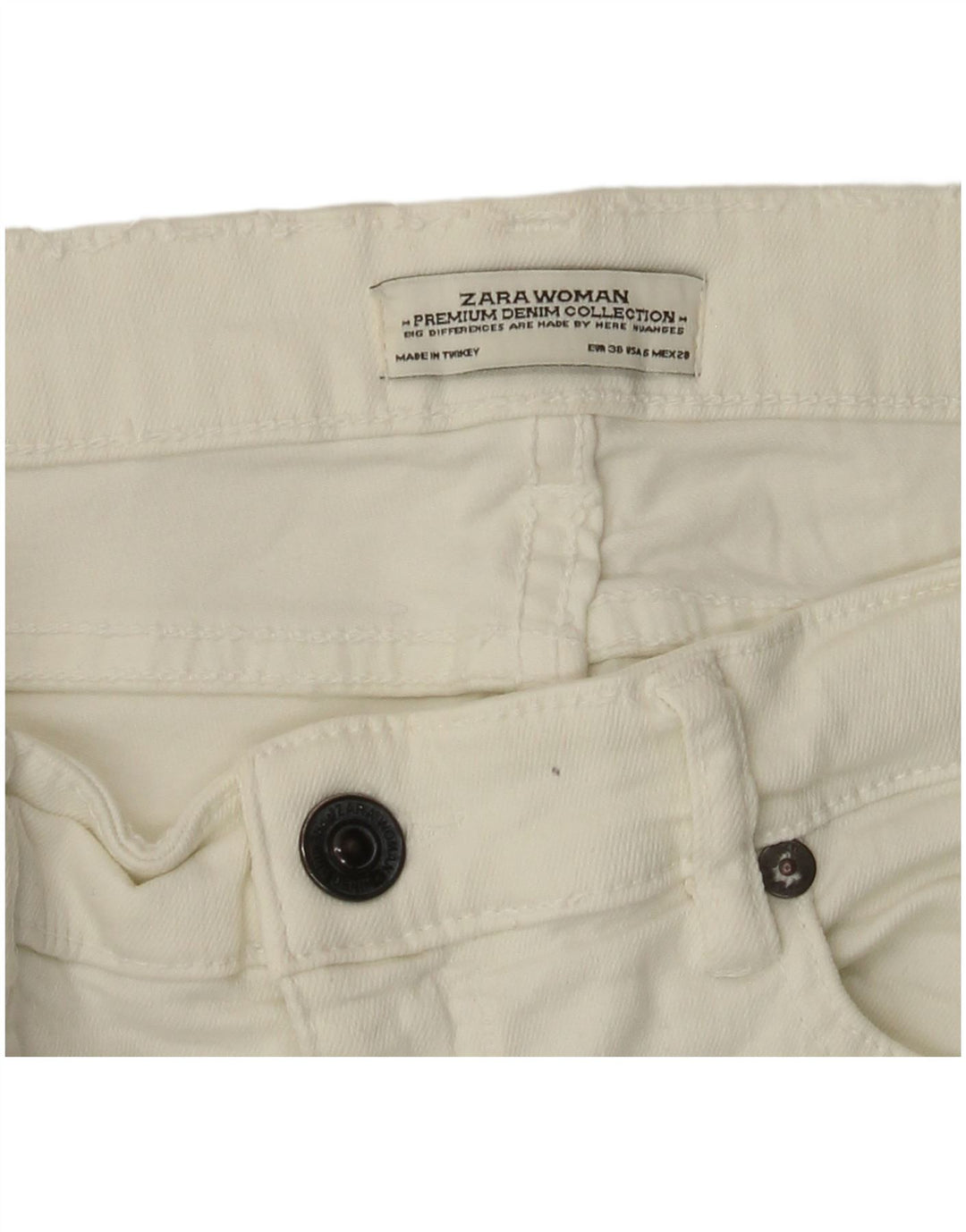 ZARA Dame Slim Jeans EU 38 Small W28 L26 Hvid