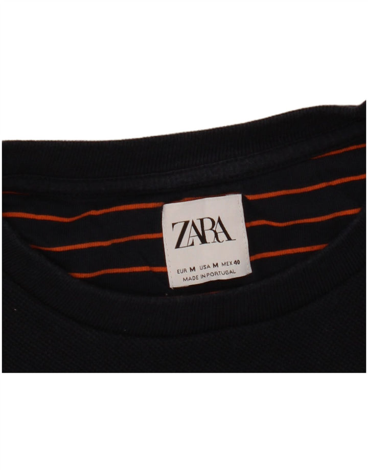 Zara Mens Sweatshirt Jumper Medium Navy Blue