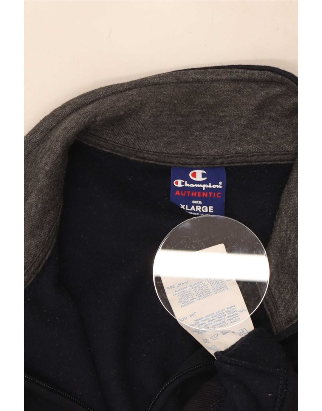 Champion Mens Tracksuit Top Jacket XL Navy Blue Cotton