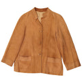vintage Femme 3 Boutons Blazer En Daim Veste UK 14 Beige Moyen