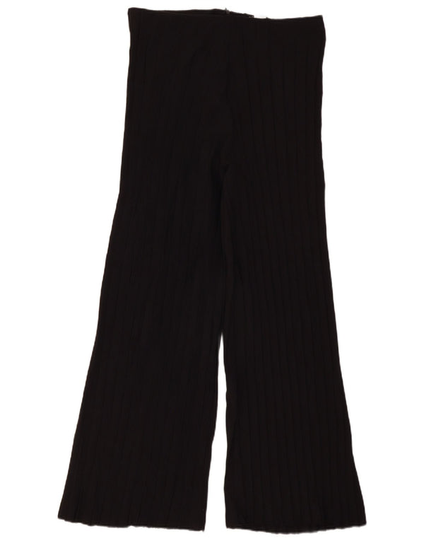 Zara Womens High Waist Wide Leg Casual Trousers Large W30 L29 Black