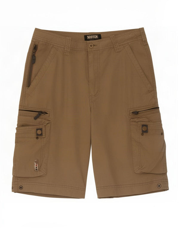Scotch & Soda Mens Cargo Shorts Small W29 Beige Nylon