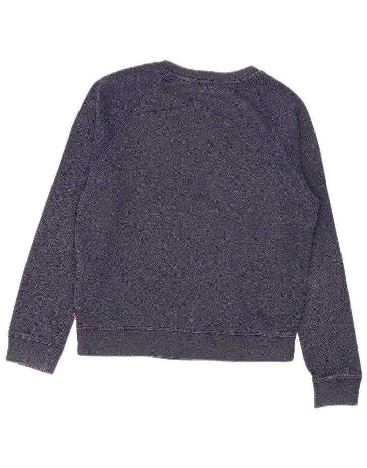 Levi's Womens Oversized Crop Sweatshirt Jumper UK 10 Small Navy Blue
